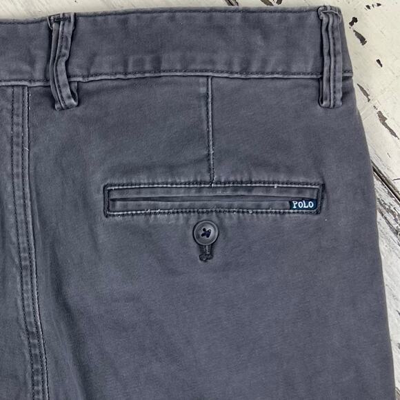 Polo by Ralph Lauren shorts men’s 31 inseam 9” Heather Gray worn look flat front - Picture 4 of 5